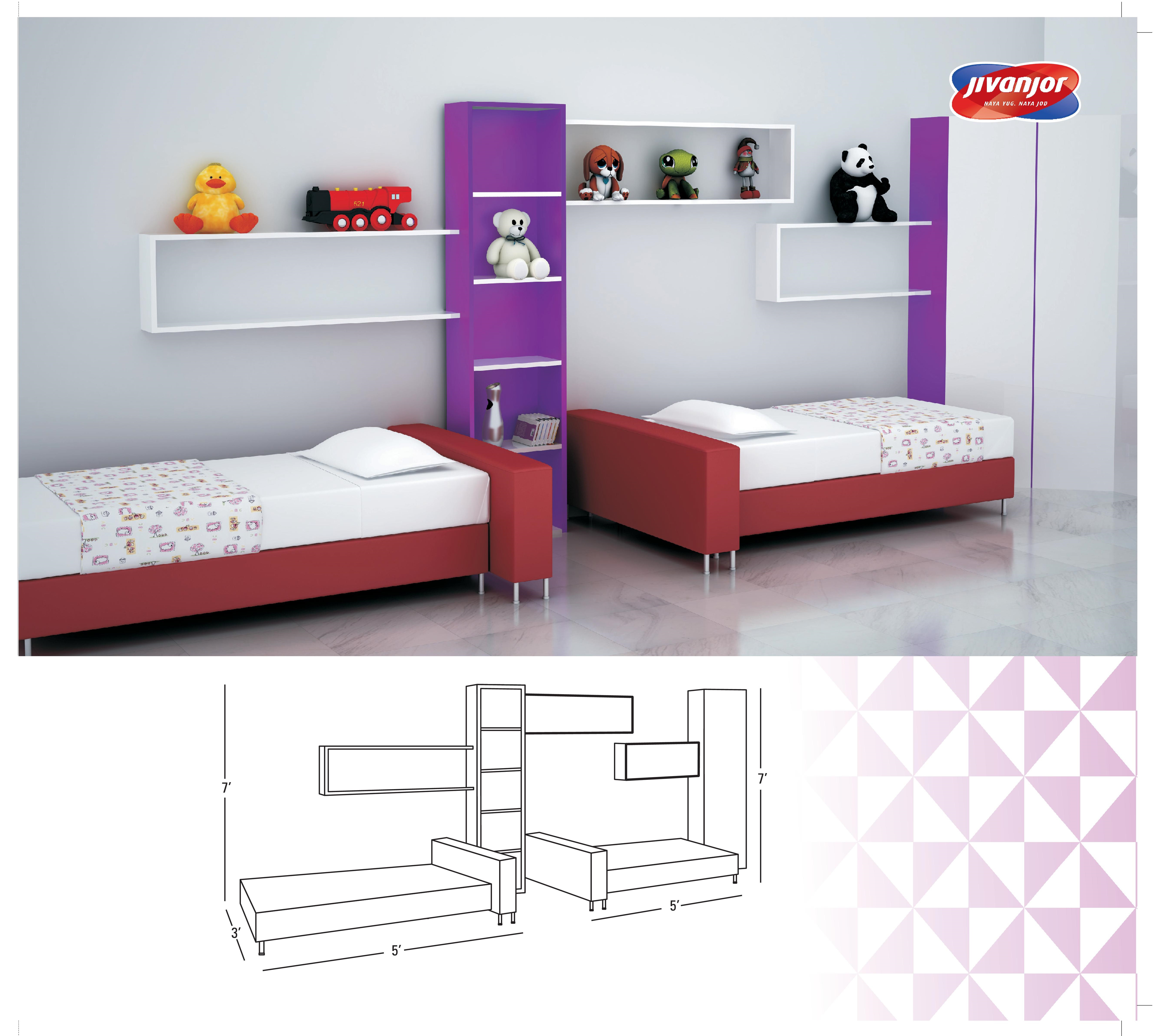 Kids Double Bed Room with Separate Beds