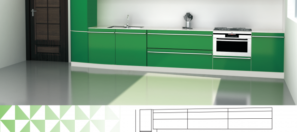 Single Line Kitchen Design with an Inbuilt Oven